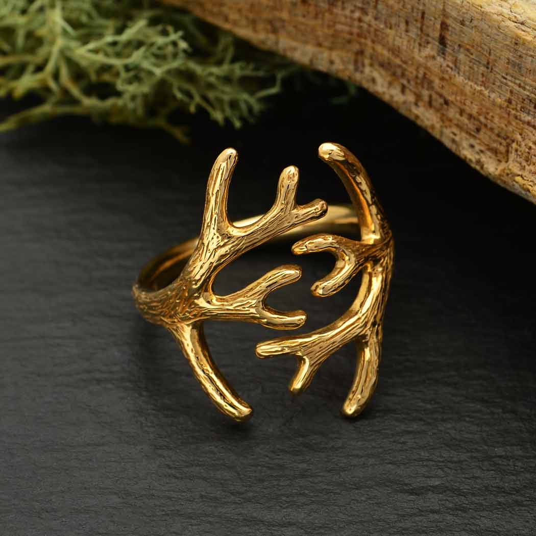 Sterling Silver Adjustable Antler Ring