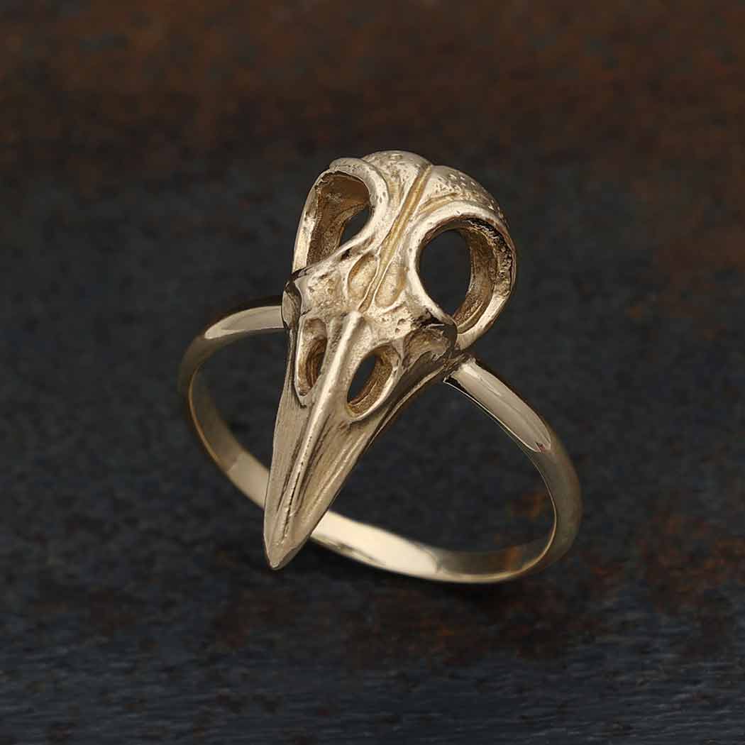 Sterling Silver Raven Skull Ring