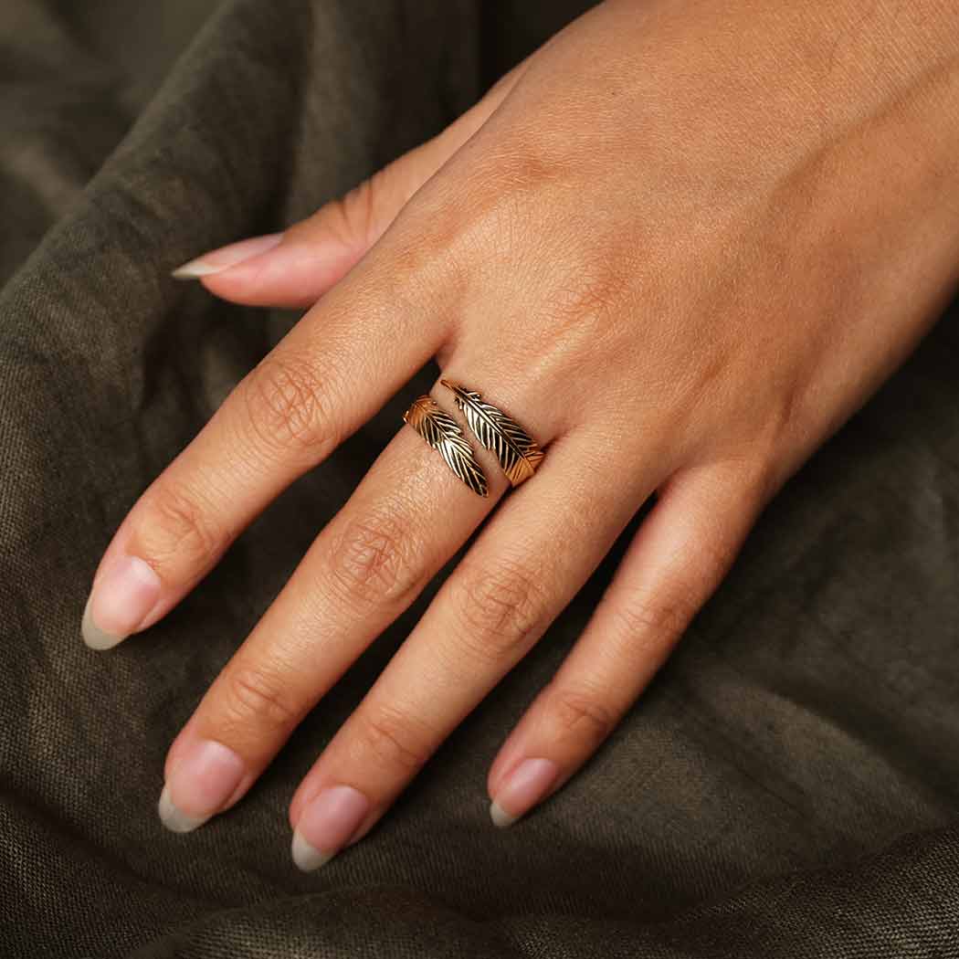 Sterling Silver Adjustable Feather Ring