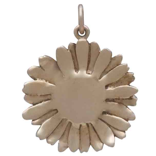 Bronze Daisy Pendant with Silver Center -