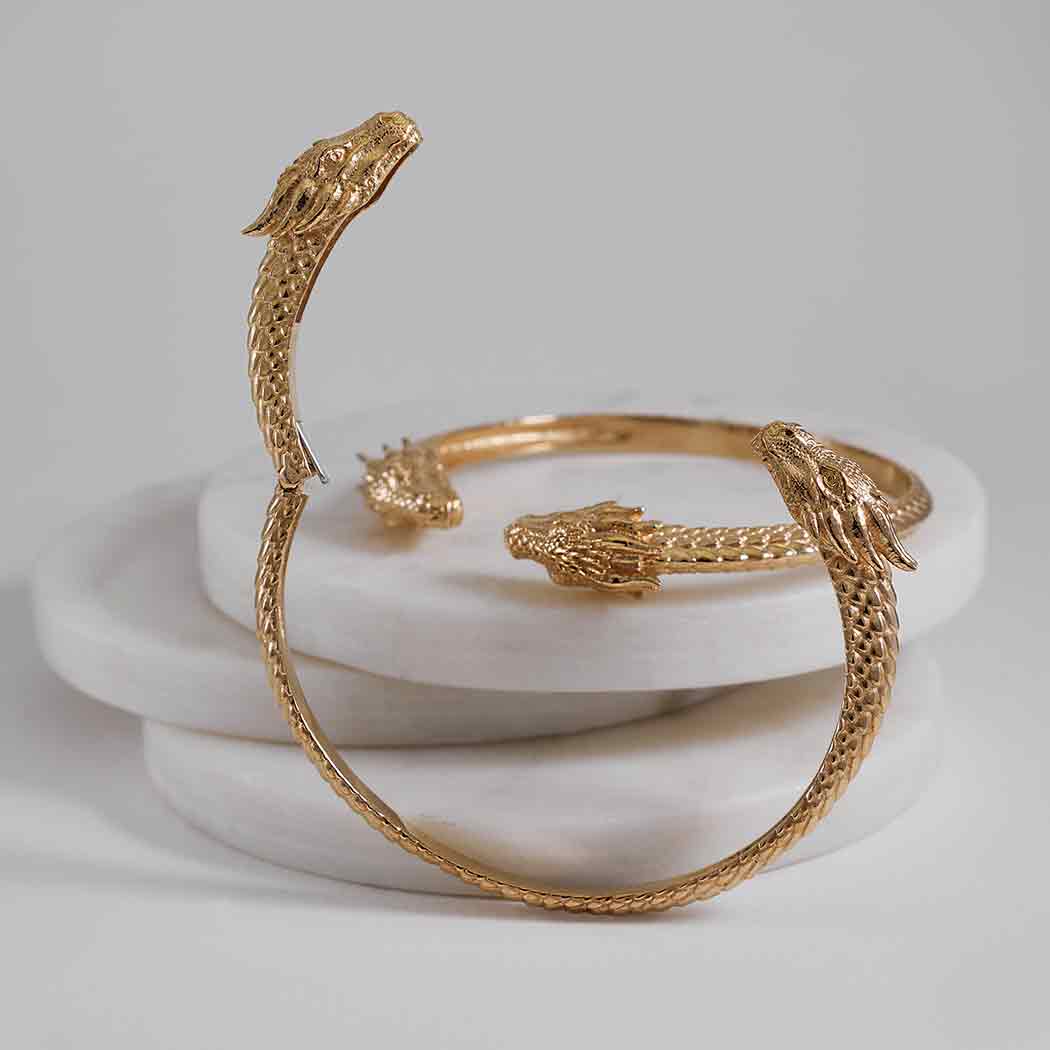 Bronze Dragon Cuff Bracelet - Poppies Jewelry