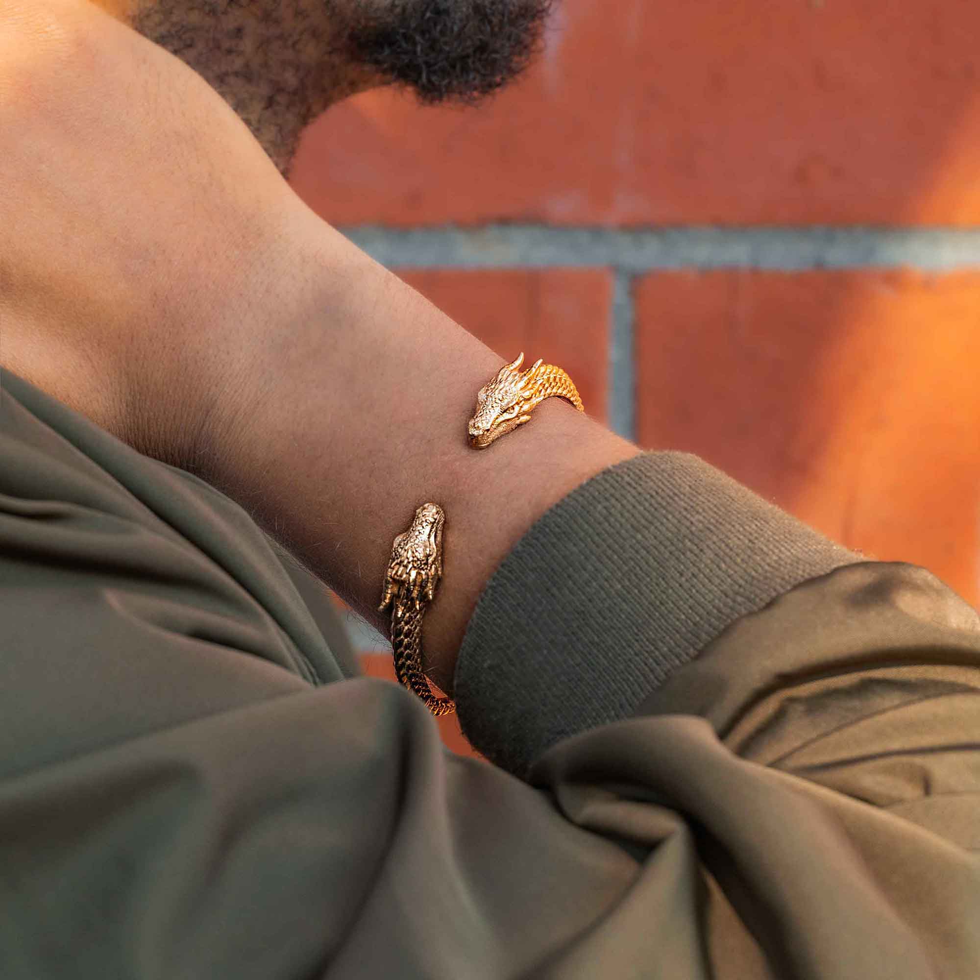 Bronze Dragon Cuff Bracelet - Poppies Jewelry