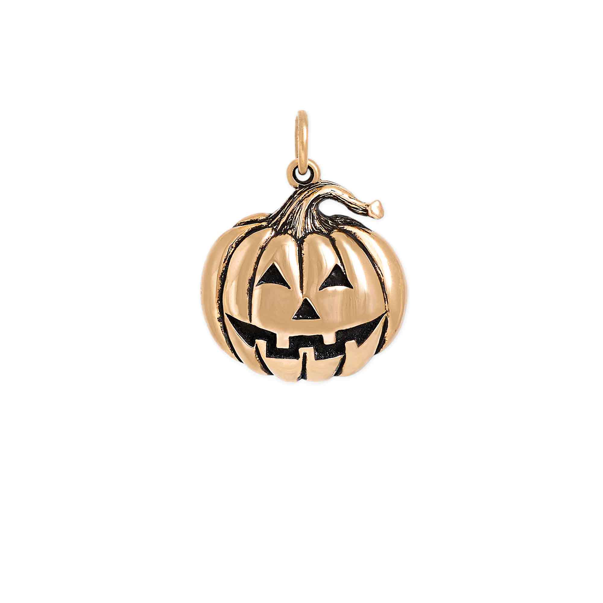 Bronze Jack o Lantern Charm - Poppies Jewelry