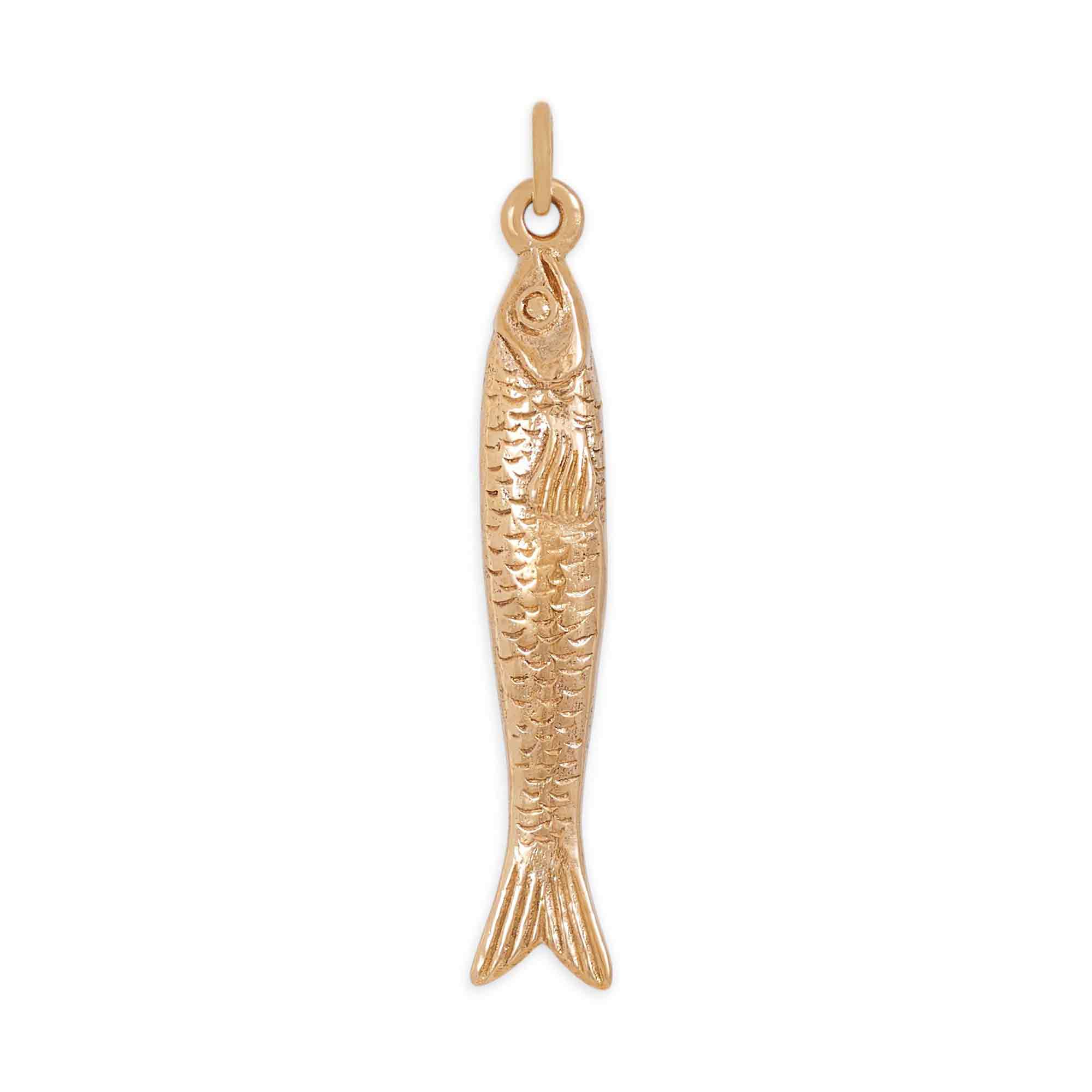Bronze Sardine Pendant - Poppies Jewelry