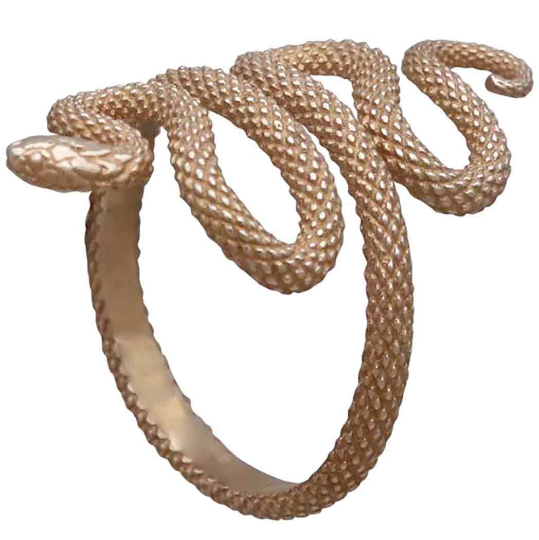 Bronze Textured Adjustable Snake Ring - Poppies Jewelry