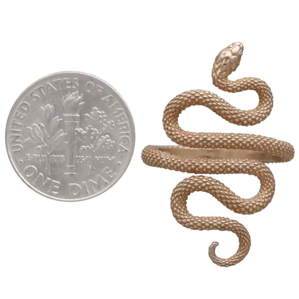 Bronze Textured Adjustable Snake Ring - Poppies Jewelry