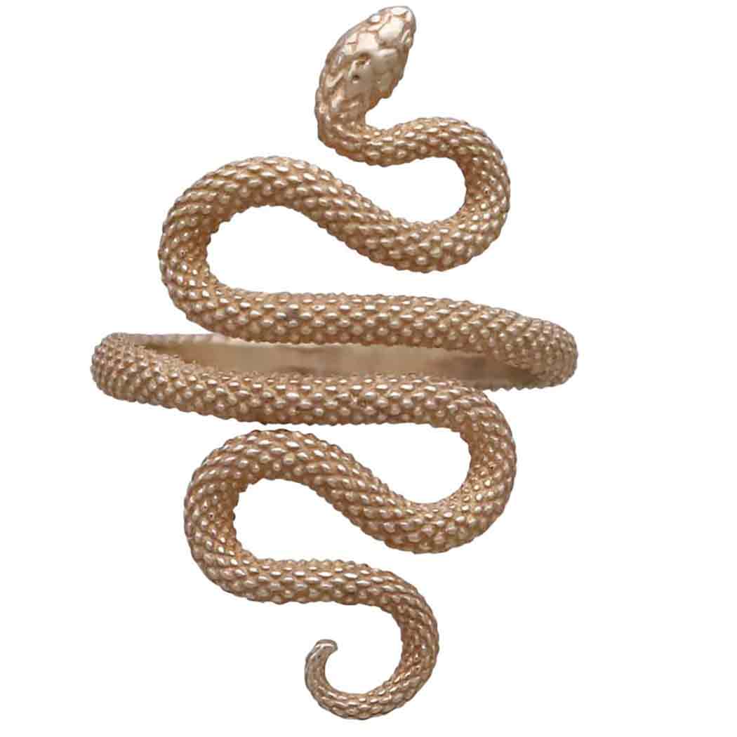 Bronze Textured Adjustable Snake Ring - Poppies Jewelry