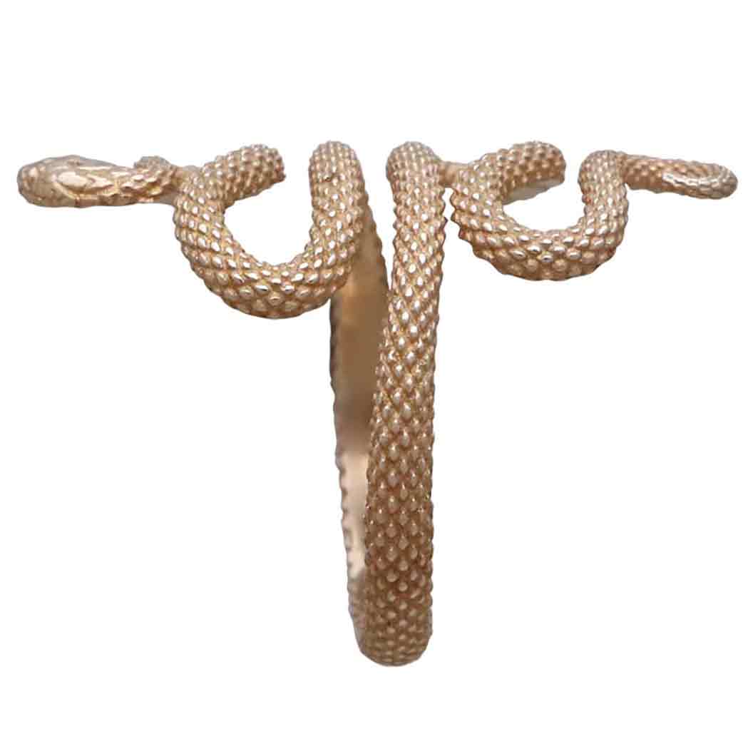 Bronze Textured Adjustable Snake Ring - Poppies Jewelry