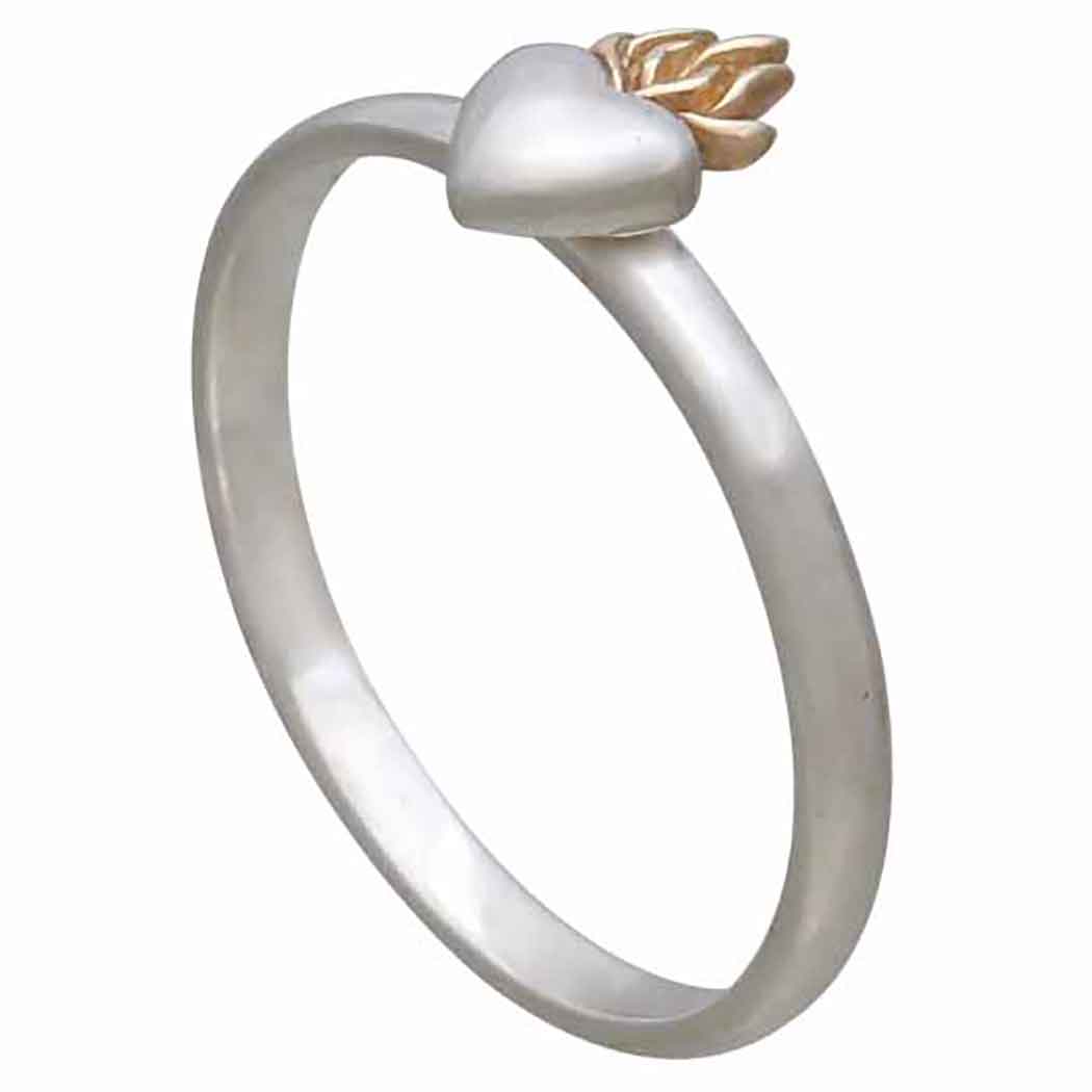 Mixed Metal Flaming Heart Ring - Poppies Jewelry