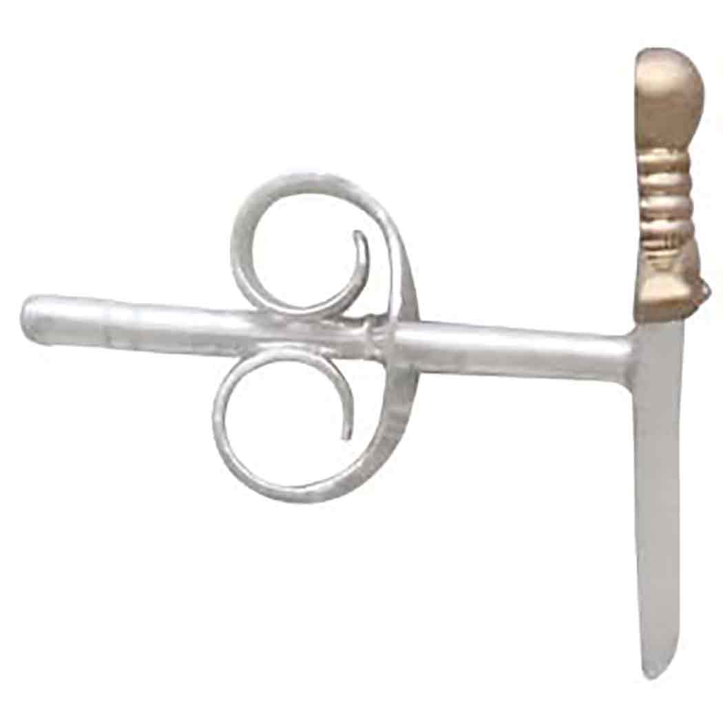 Mixed Metal Mini Dagger Post Earrings - Poppies Jewelry
