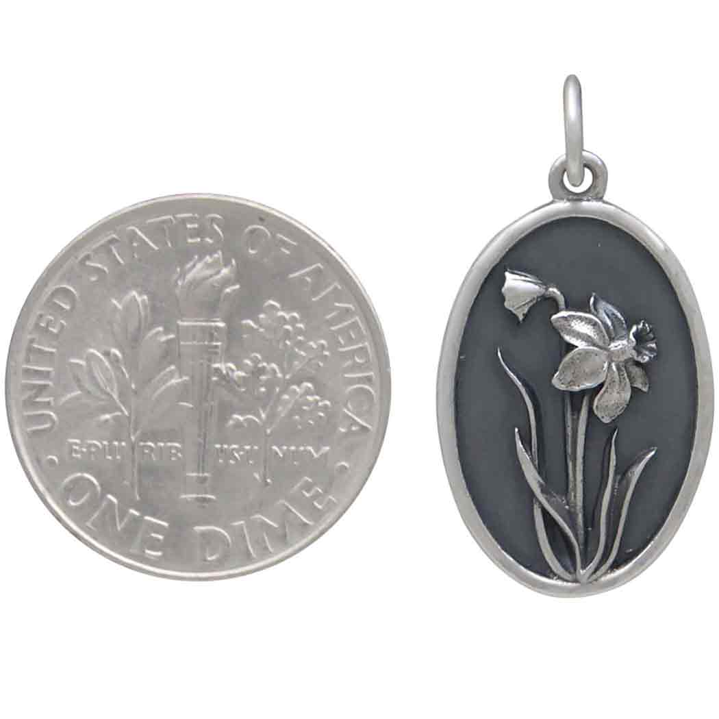 Silver Daffodil Charm - March Birthflower - Tia Tynette Designs