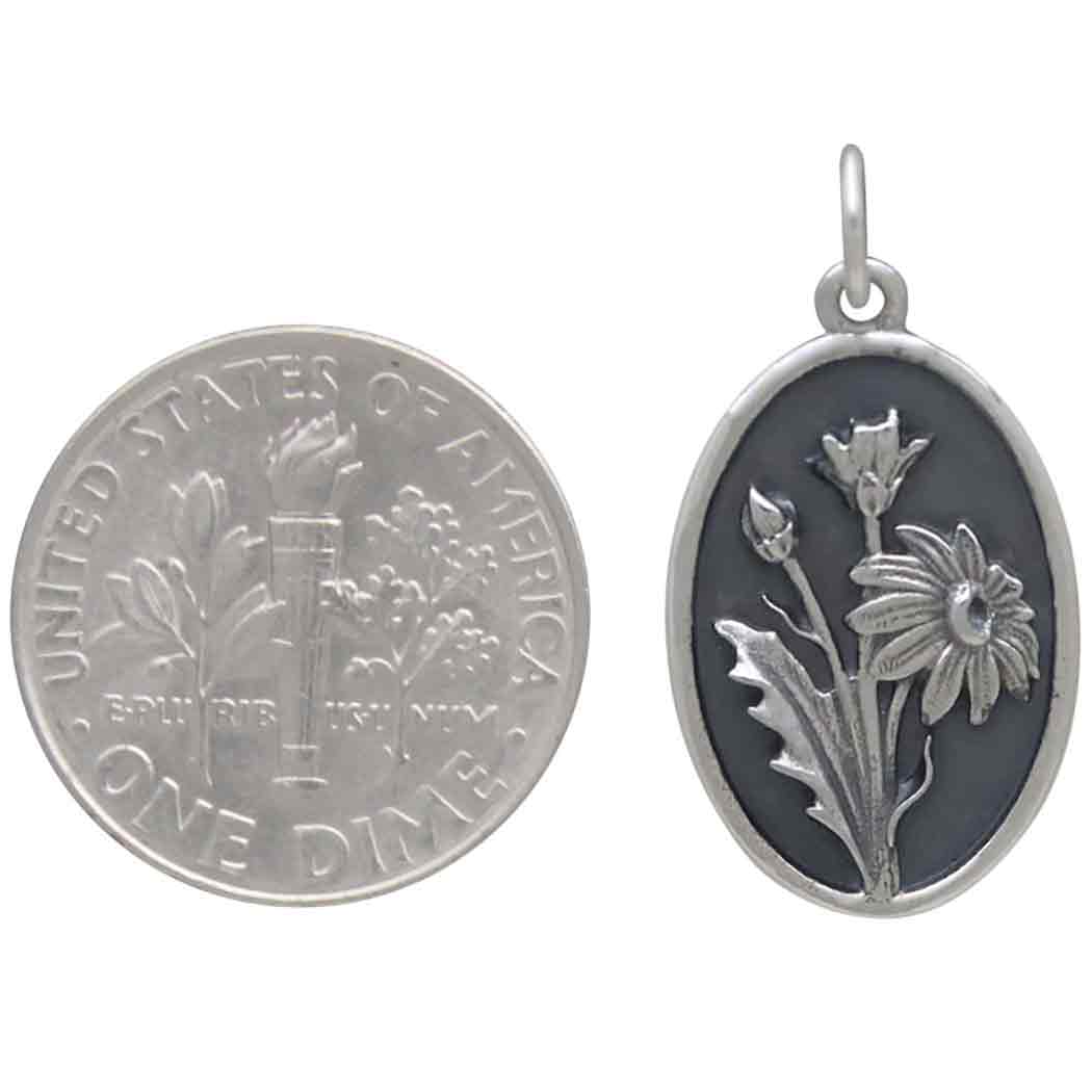 Silver Daisy Charm - April Birthflower - Tia Tynette Designs