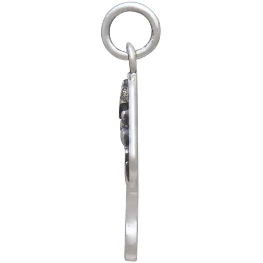 Silver Mushroom Charm with Bronze Star and Moon - Poppies Jewelry