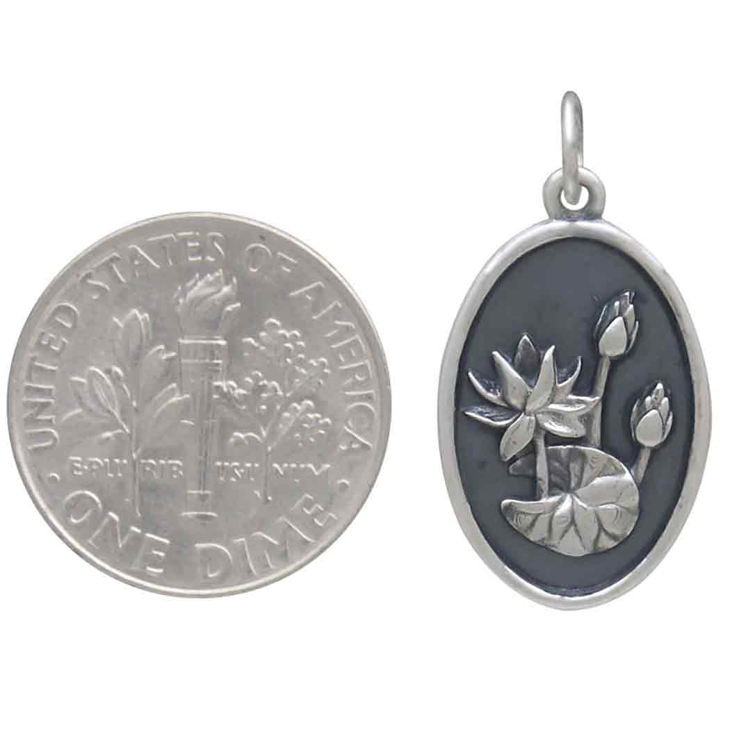 Silver Waterlily Charm - July Birthflower - Tia Tynette Designs