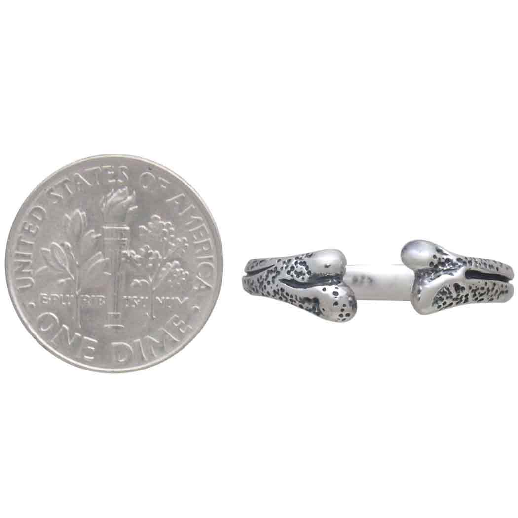 Sterling Silver Adjustable Bone Ring - Poppies Jewelry