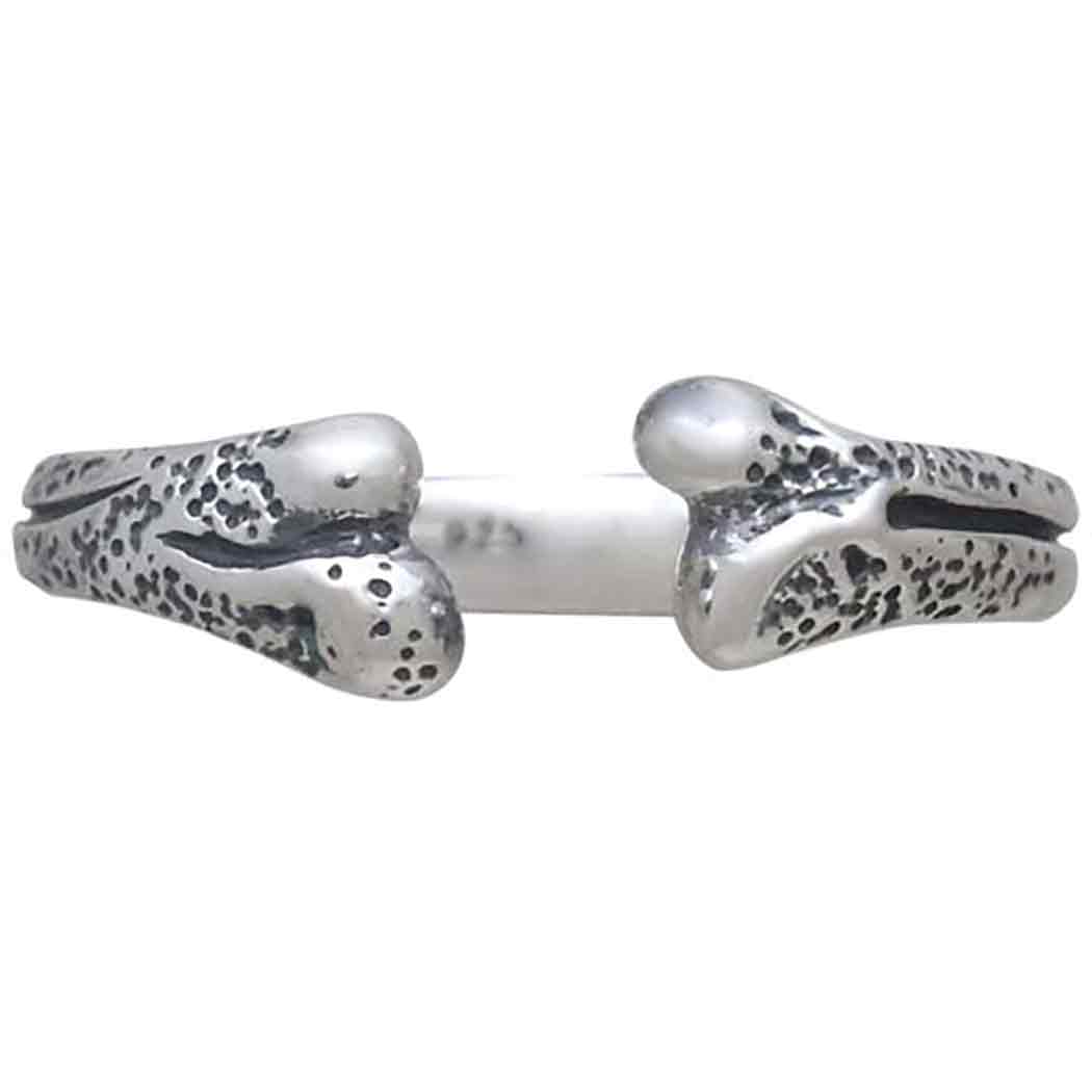 Sterling Silver Adjustable Bone Ring - Poppies Jewelry