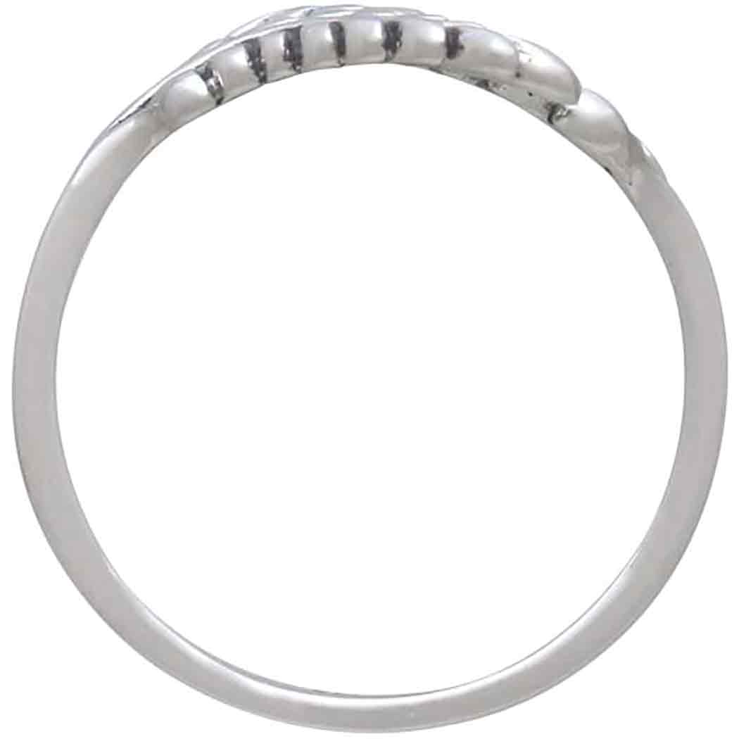 Sterling Silver Adjustable Sprig Leaf Ring - Poppies Jewelry