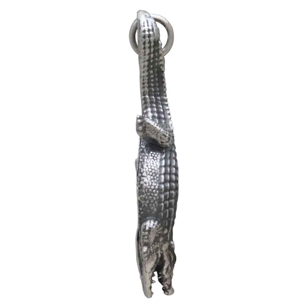 Sterling Silver Alligator Pendant - Poppies Jewelry