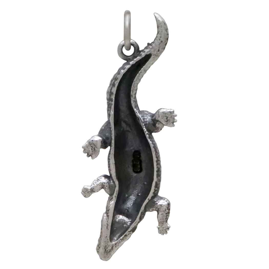 Sterling Silver Alligator Pendant - Poppies Jewelry