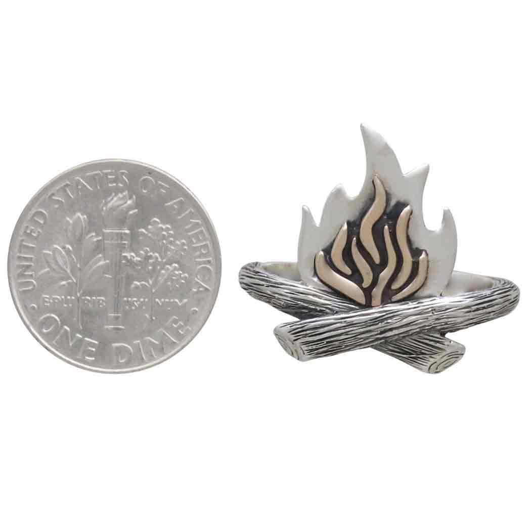 Sterling Silver and Bronze Campfire Ring - Poppies Jewelry