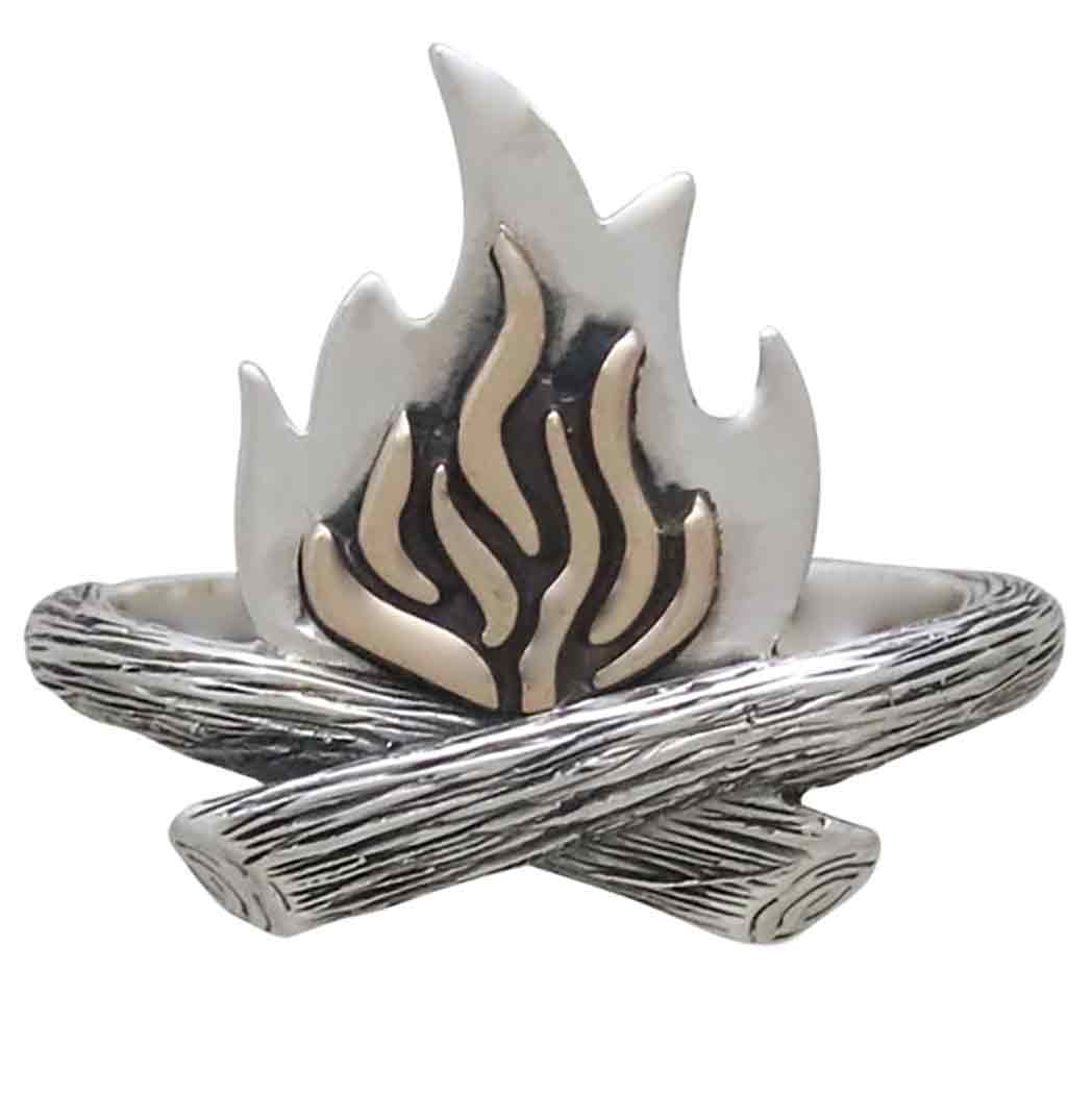 Sterling Silver and Bronze Campfire Ring - Poppies Jewelry