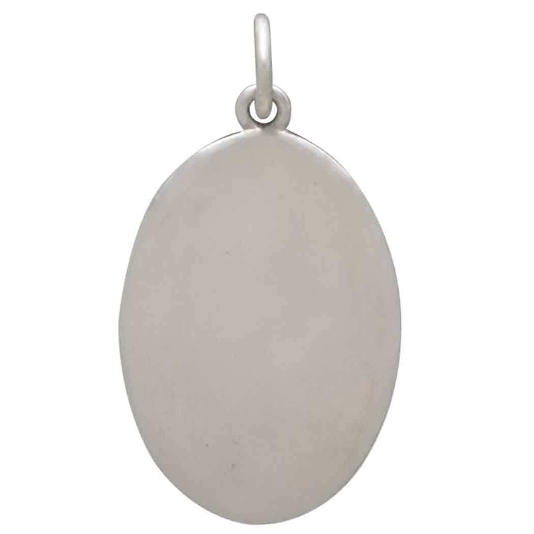 Sterling Silver Birth of Venus Figure on Oval Charm - Poppies Jewelry