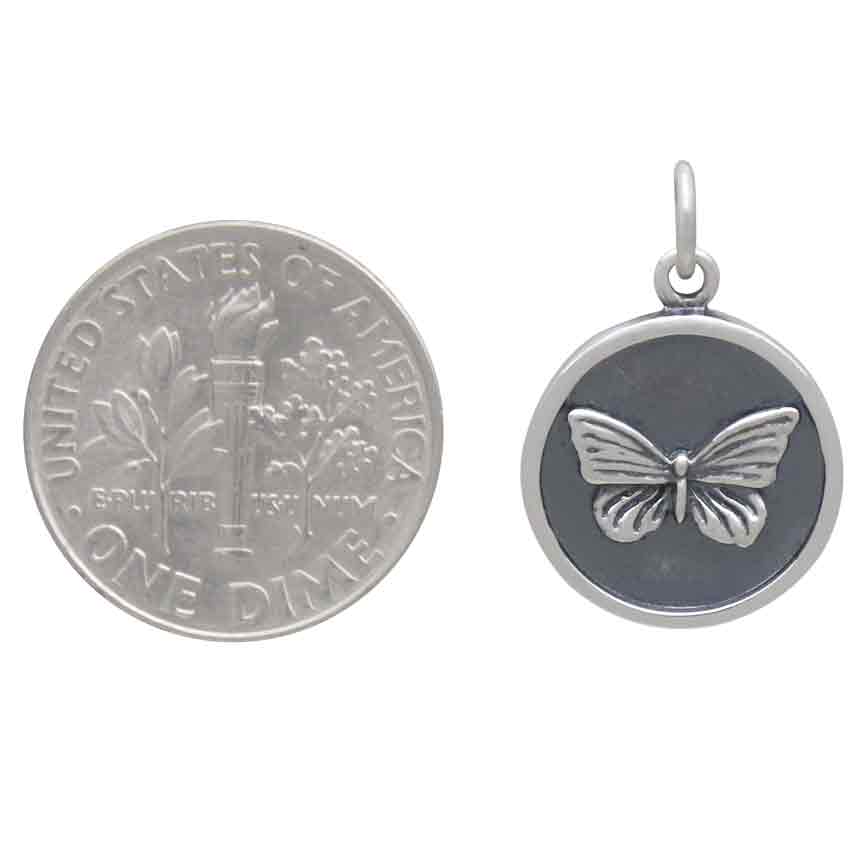 Sterling Silver Butterfly Charm in a Frame
