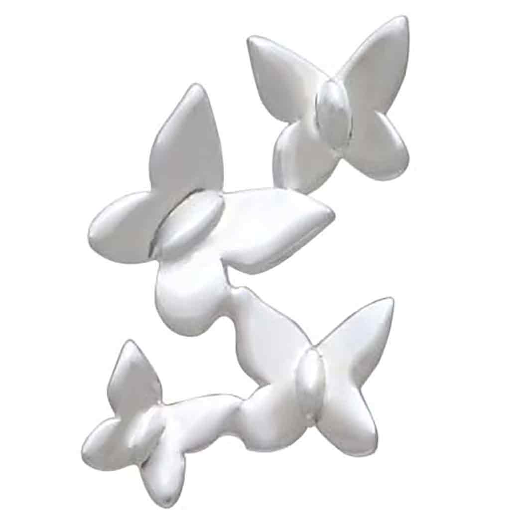 Sterling Silver Butterfly Cluster Post Earrings - Poppies Jewelry