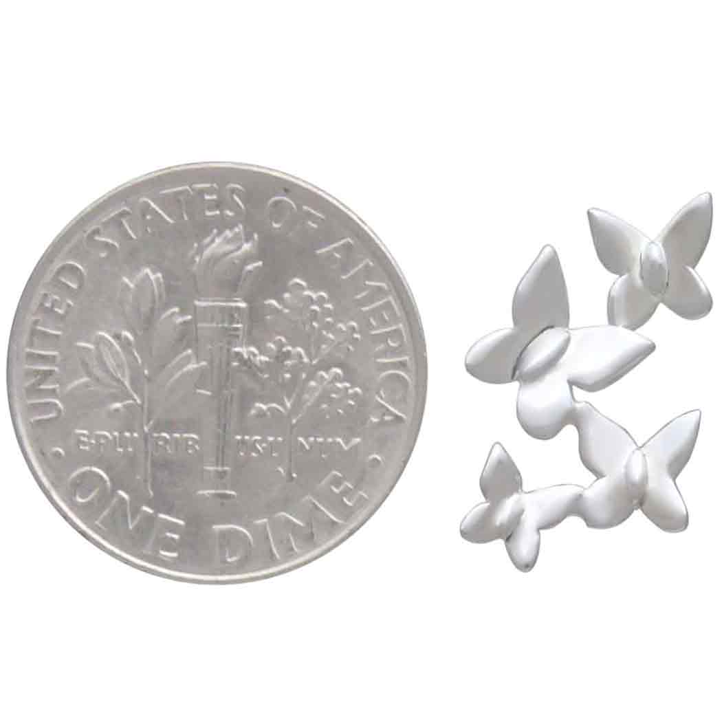 Sterling Silver Butterfly Cluster Post Earrings - Poppies Jewelry