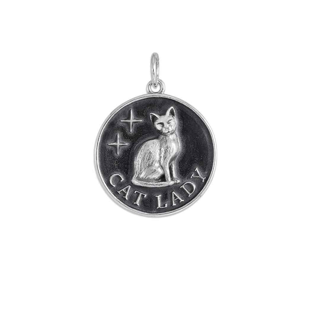Sterling Silver Cat Lady Charm