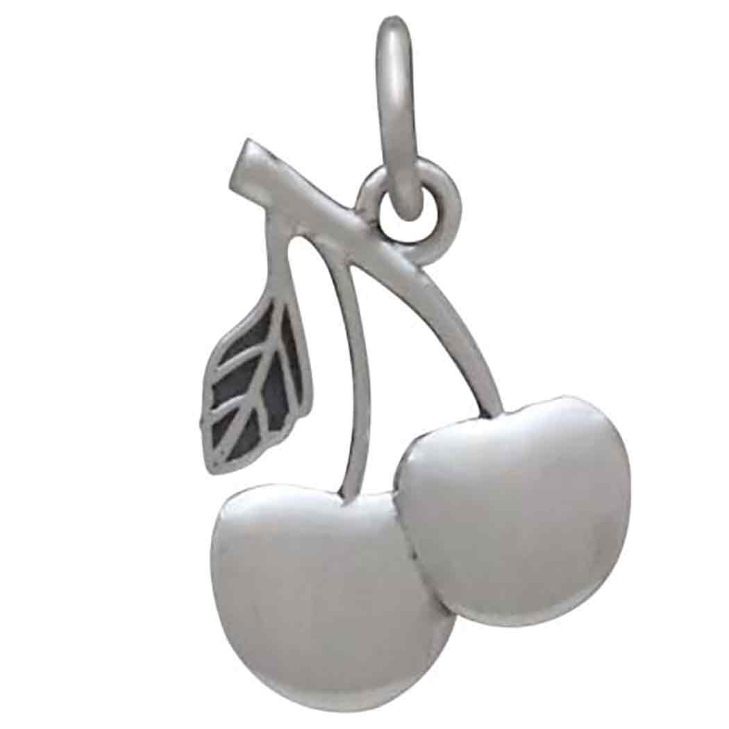 Sterling Silver Cherry Charm - Poppies Jewelry