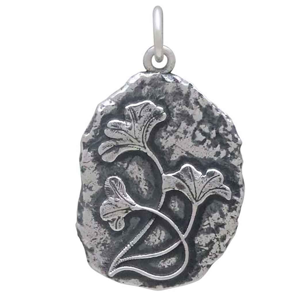 Sterling Silver Crinoid Fossil Pendant - Poppies Jewelry