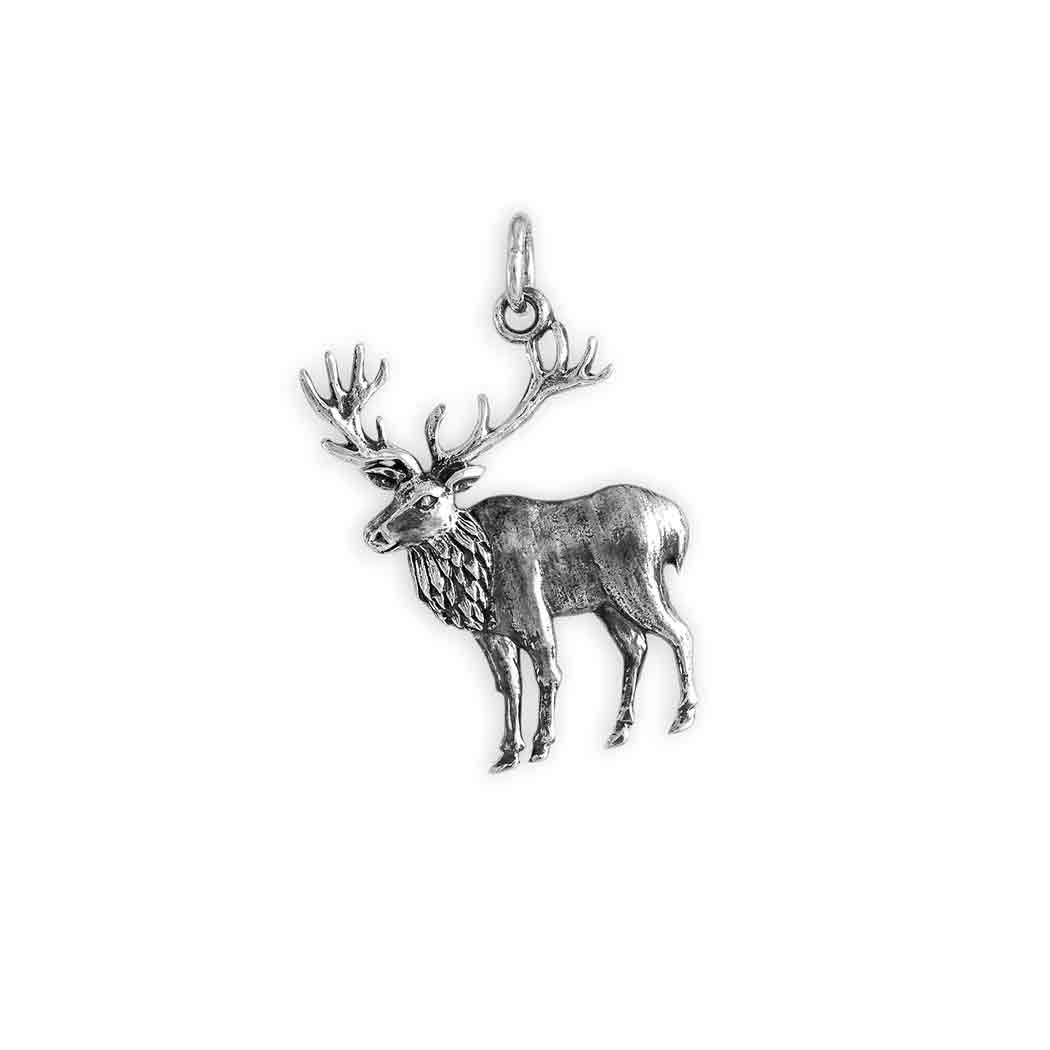 Sterling Silver Dimensional Elk Charm