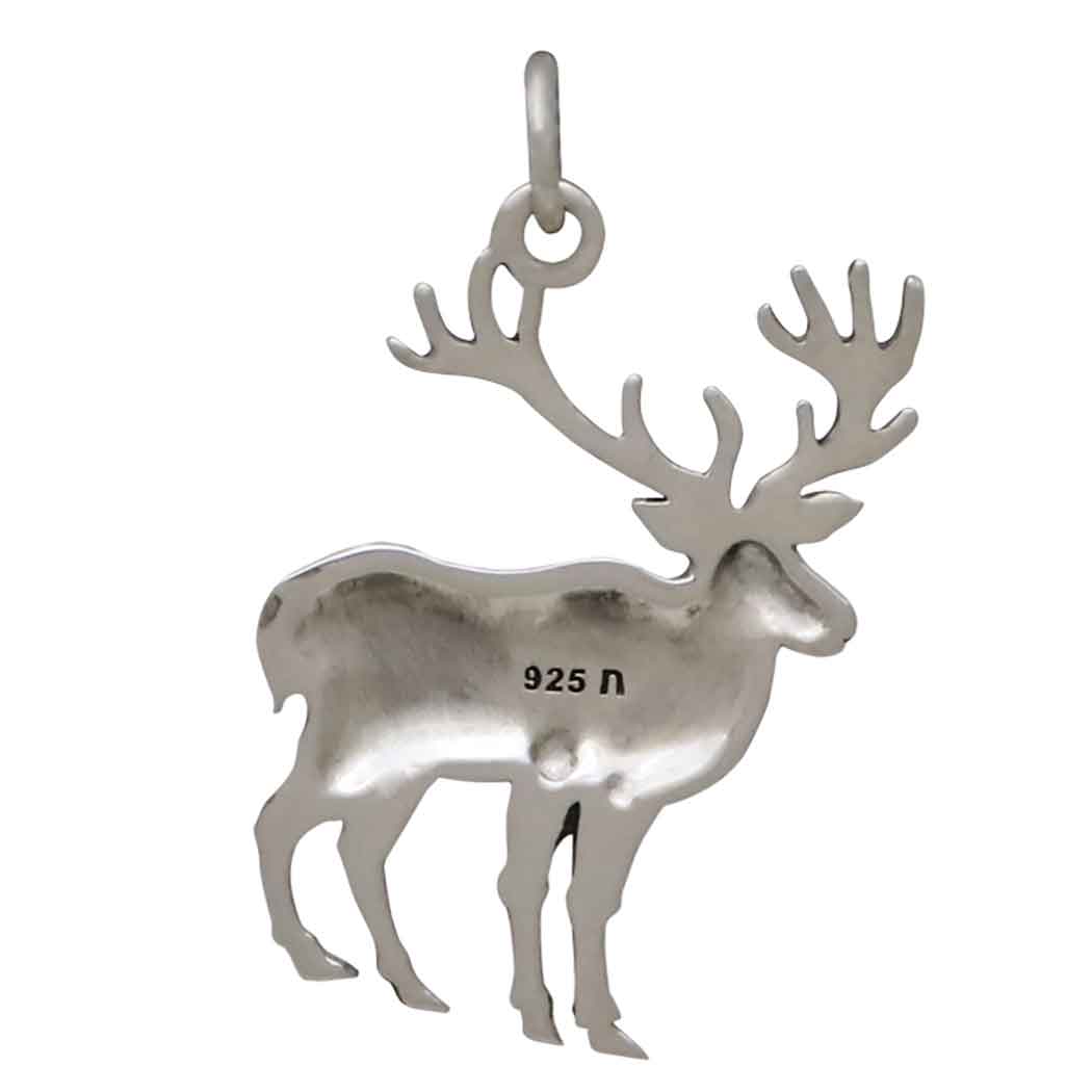 Sterling Silver Dimensional Elk Charm