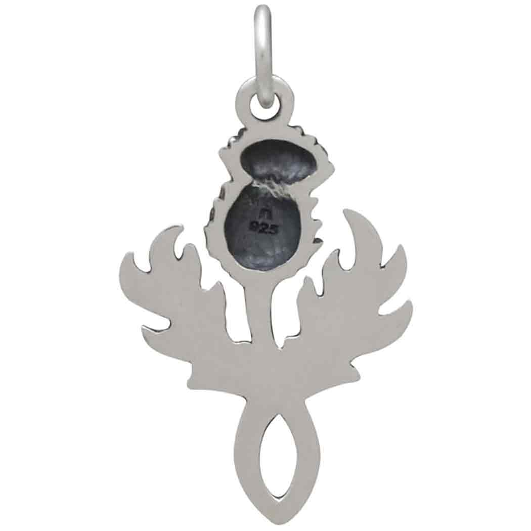 Sterling Silver Dimensional Thistle Charm