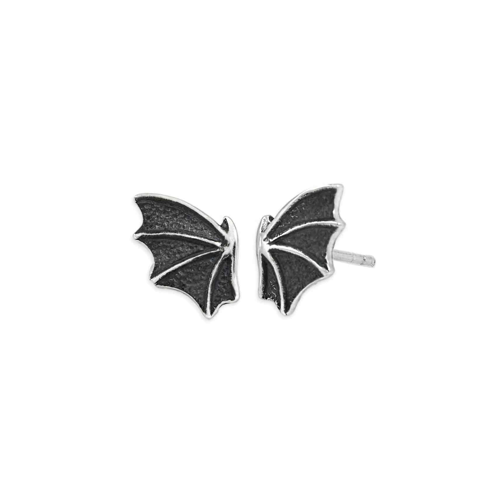 Sterling Silver Dragon Wing Post Earrings - Poppies Jewelry
