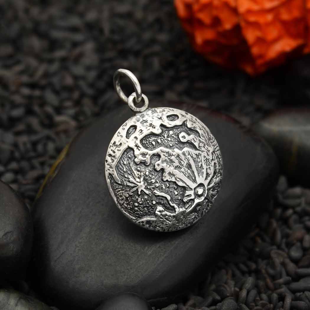 Sterling Silver Full Moon Pendant
