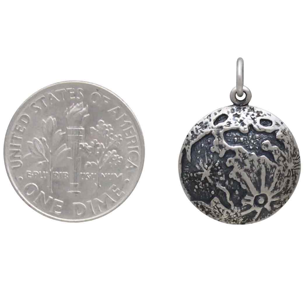 Sterling Silver Full Moon Pendant