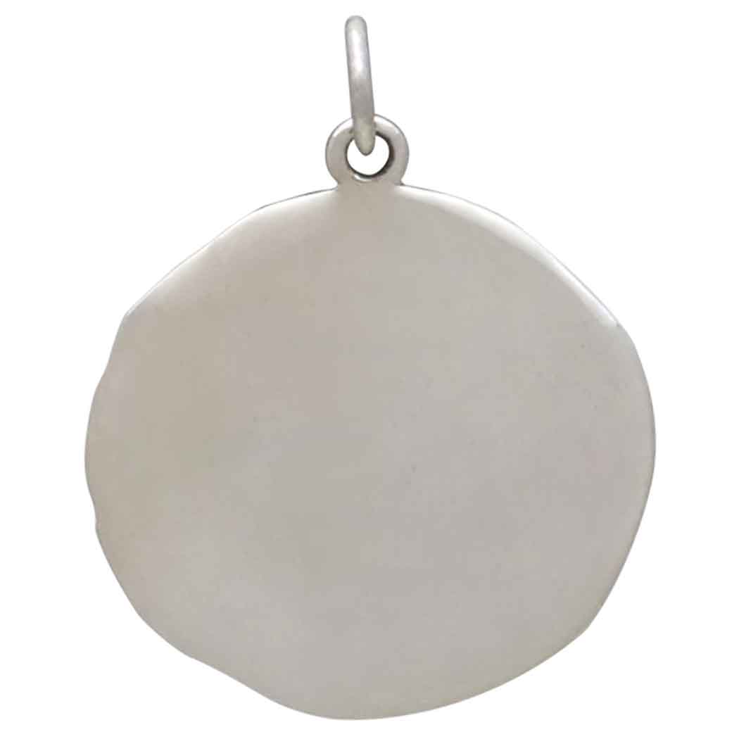 Sterling Silver Goddess Demeter Coin Pendant - Poppies Jewelry