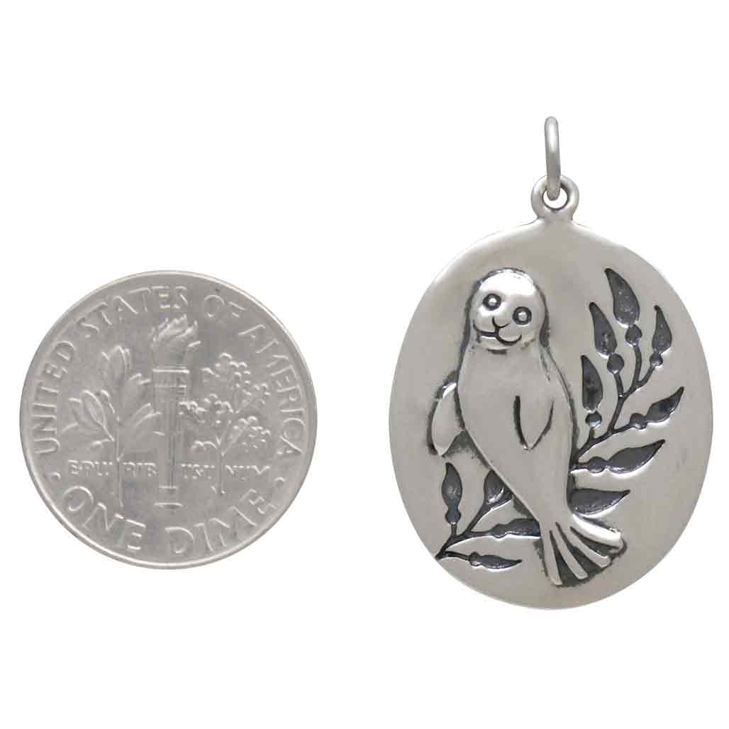 Sterling Silver Harbor Seal Pendant