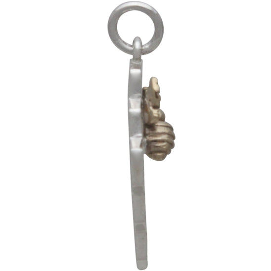 Honey Bee Charm on Honeycomb - Poppies Beads n' More