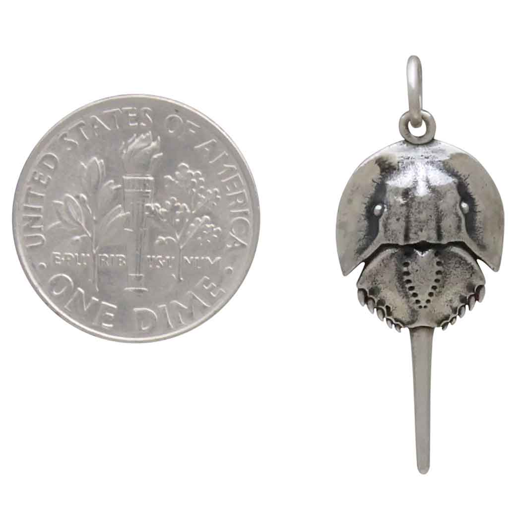 Sterling Silver Horseshoe Crab Charm - Poppies Jewelry