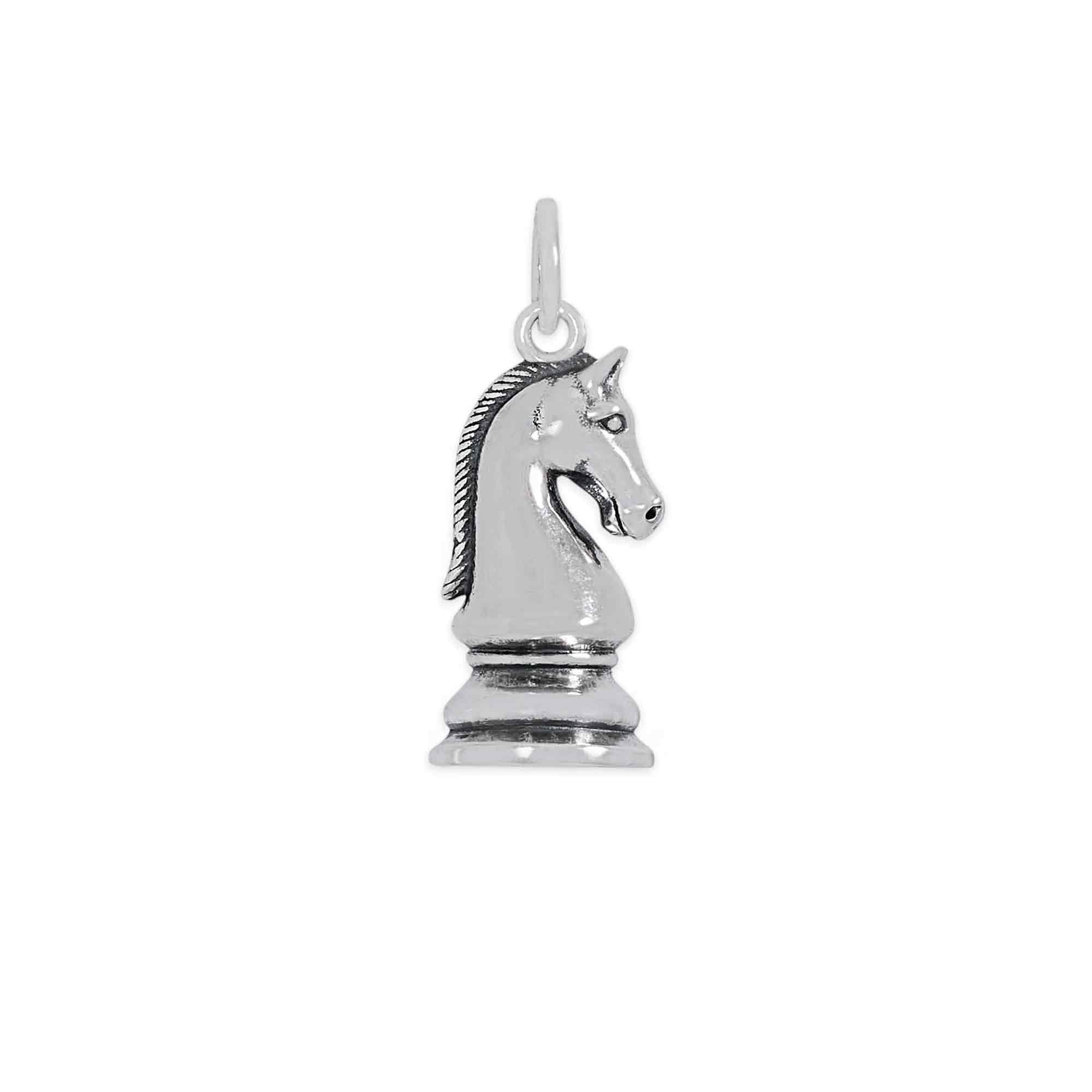 Sterling Silver Knight Chess Piece Charm