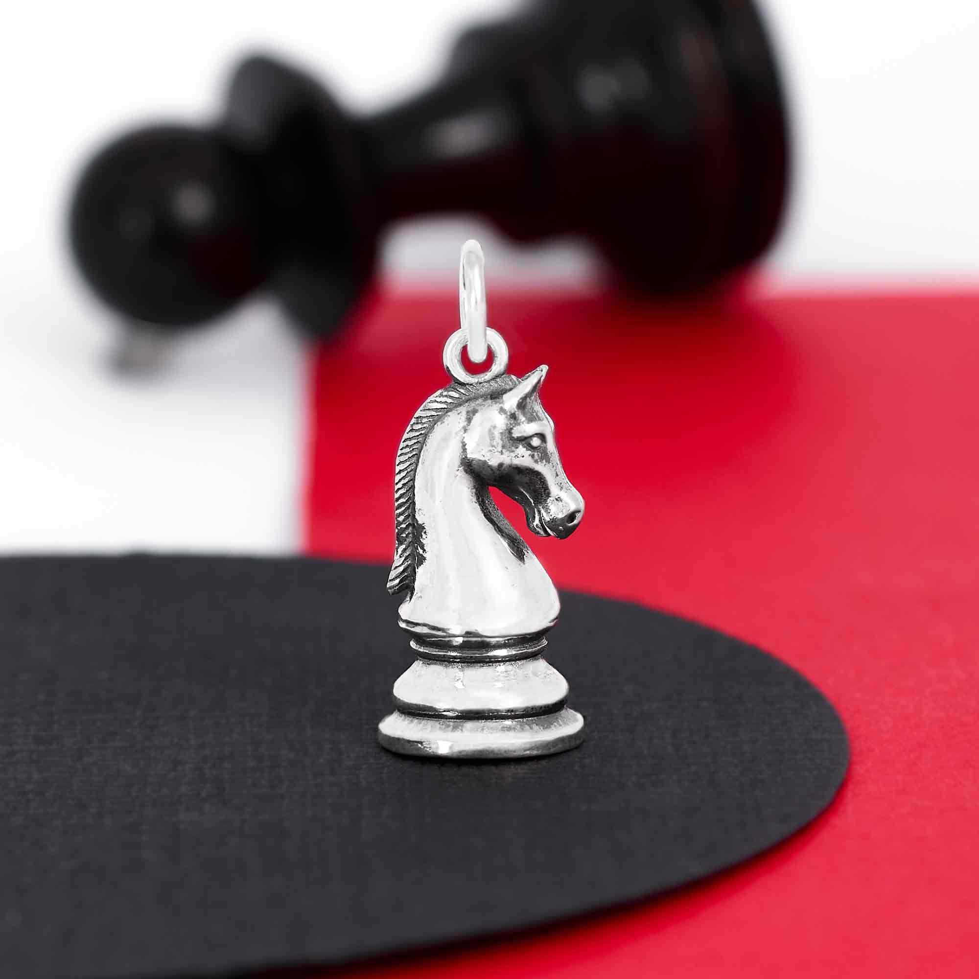 Sterling Silver Knight Chess Piece Charm