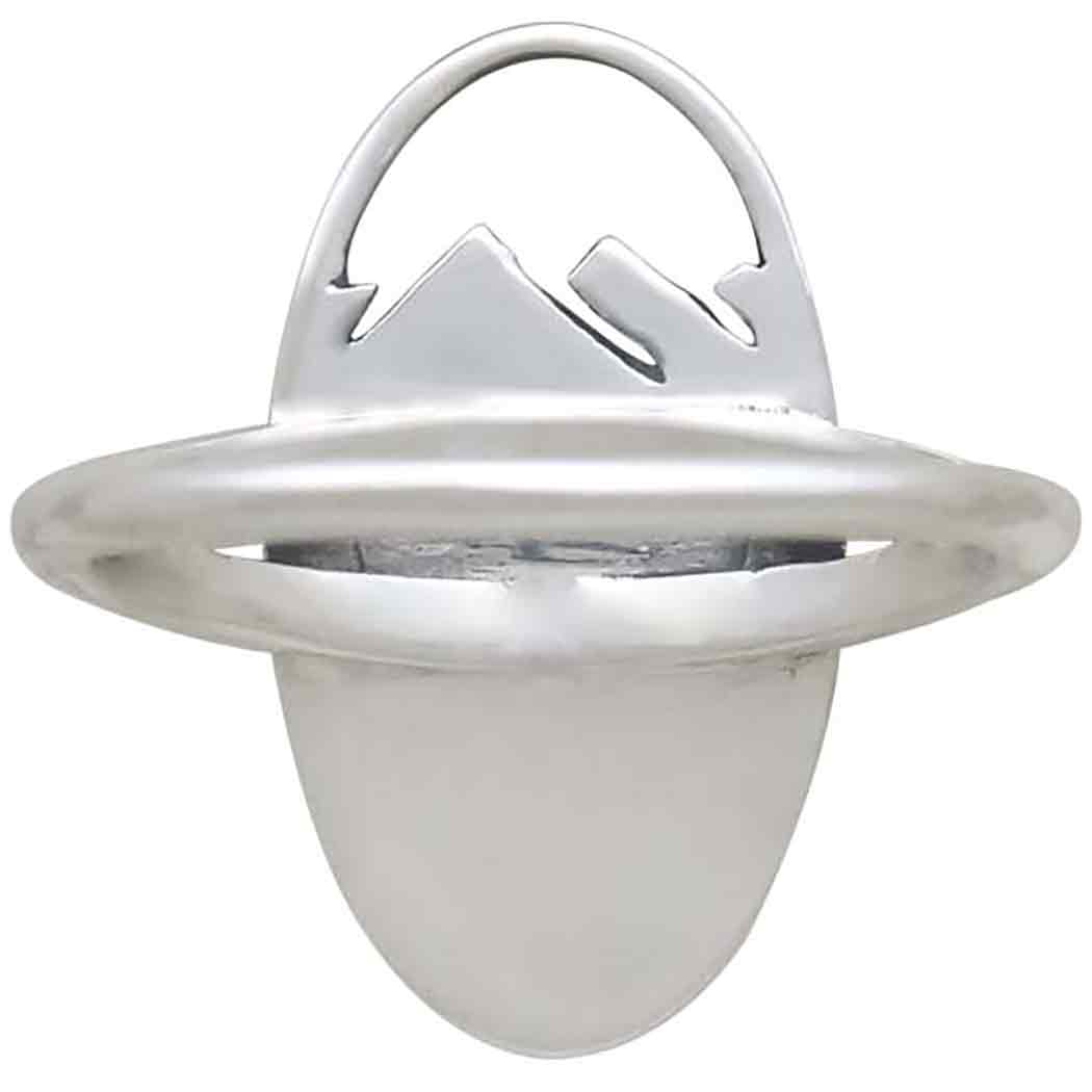 Sterling Silver Layered Trees and Mountains Oval Ring - Poppies Jewelry