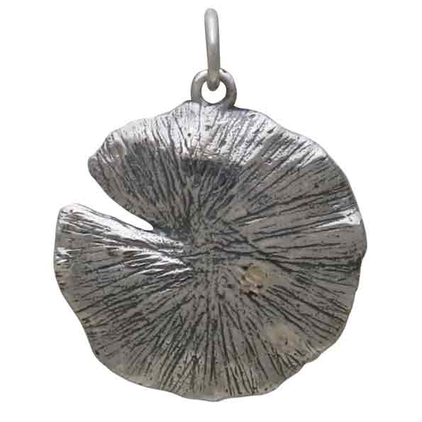 Sterling Silver Lily Pad with Bronze Dragonfly Charm - Poppies Jewelry