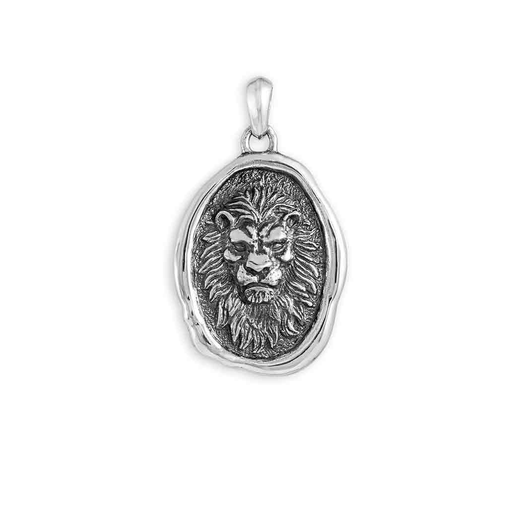 Sterling Silver Lion Pendant - Poppies Jewelry