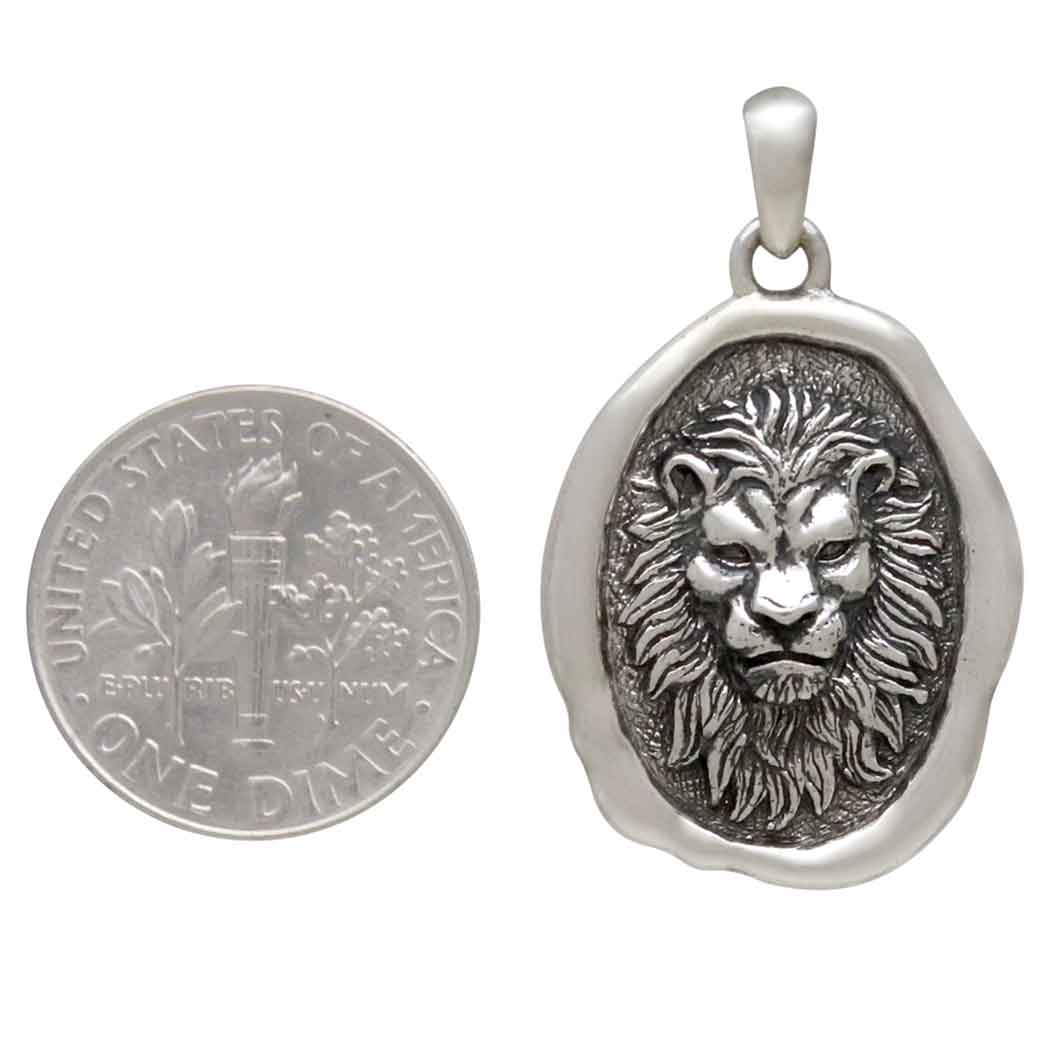 Sterling Silver Lion Pendant - Poppies Jewelry