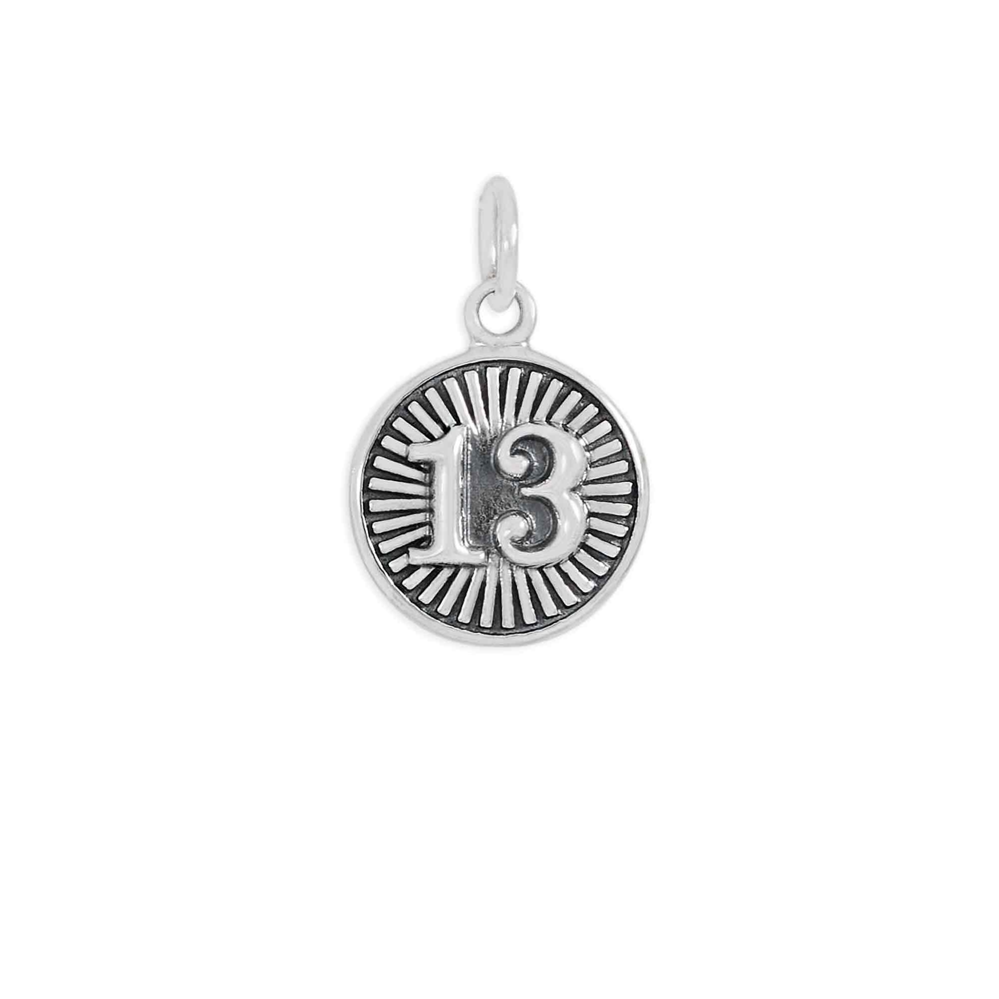 Sterling Silver Lucky 13 Coin Charm - Poppies Jewelry