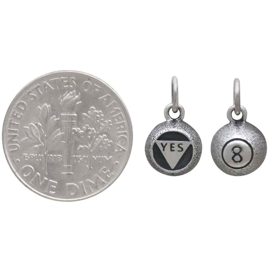 Sterling Silver Magic Eight Ball Charm